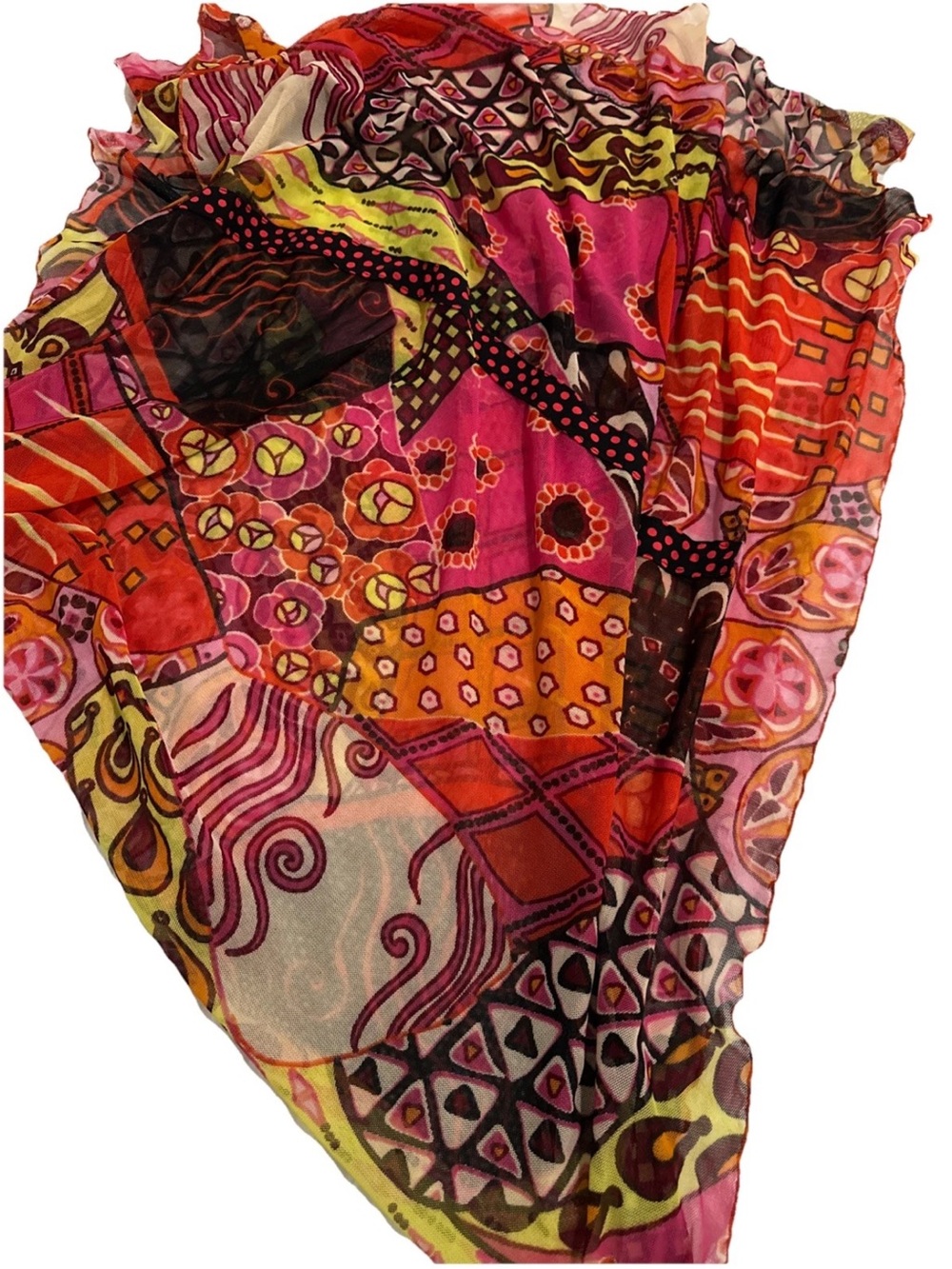GARELLA One Size Sheer Boho Shawl/wrap Colorful Great Condition - Picture 6 of 8